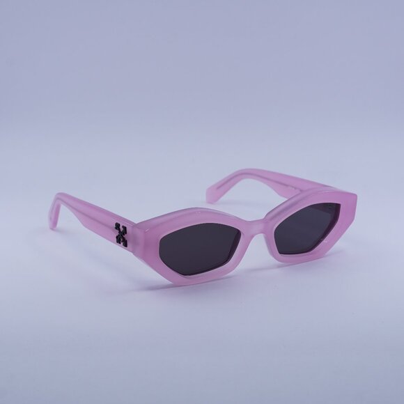 Off-White OERI144 HILO 3007 Sunglasses Pink Cat Eye Frame Grey Lenses
